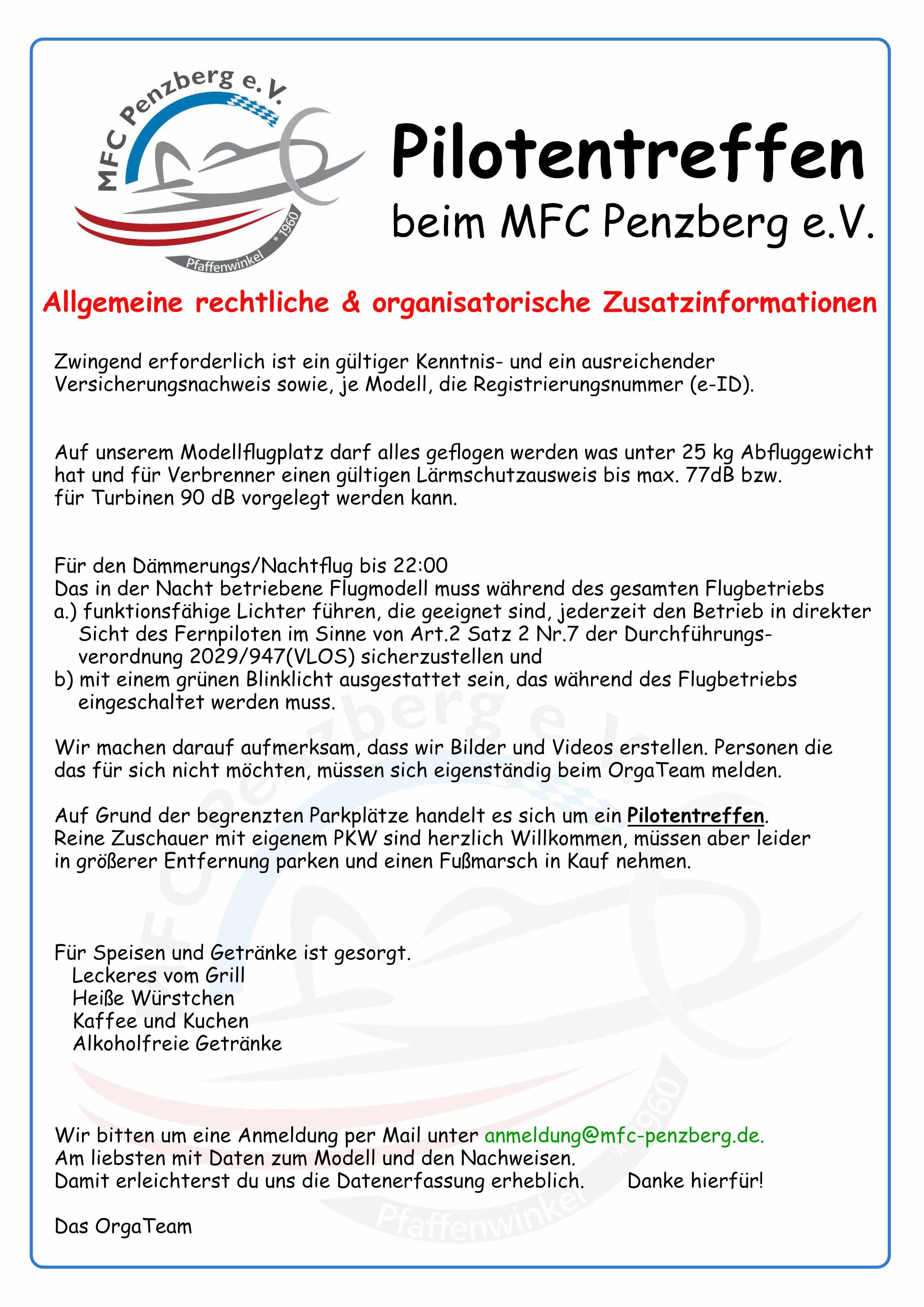 MFC Allgemeine Vorgaben